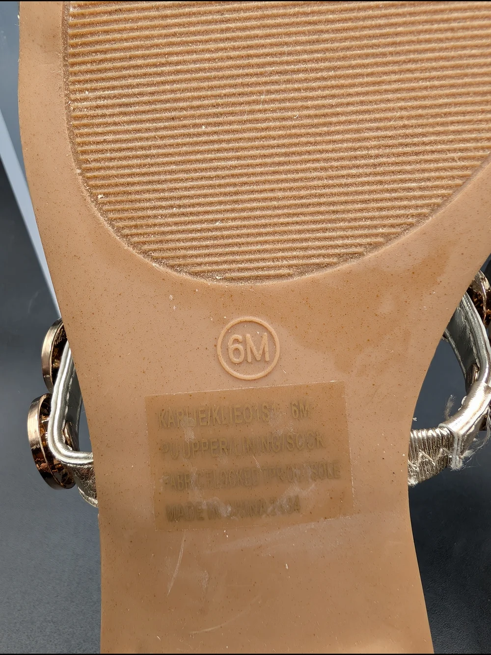 Steve Madden Women's Gold-Tone Embellished Slide Sandals - Tan NWOT
